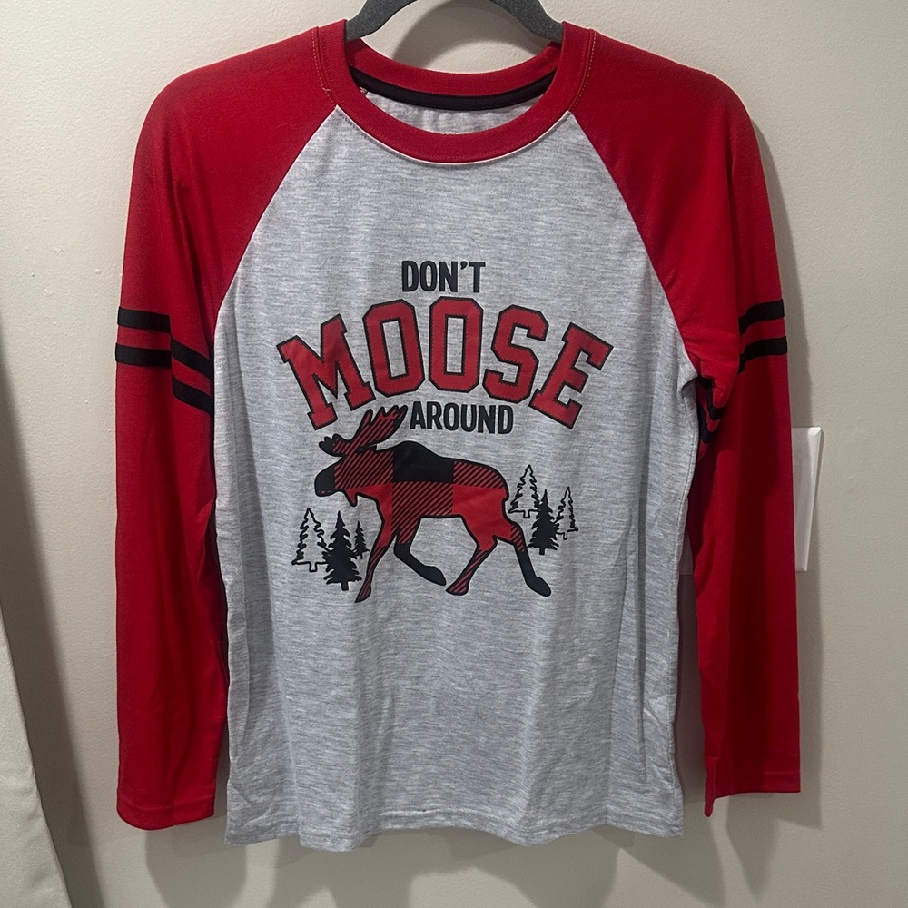 wonder nation Red & Gray 'Don't Moose Around' Kids Long-Sleeve Tee